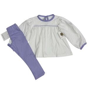 NWT Ruth & Ralph Size 5 Lavender Polka Dot Set